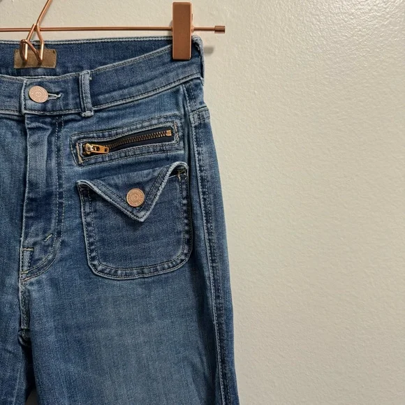 Mother Denim The Insider Crop Point Racing Hearts Size 24 - Picture 4 of 16